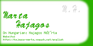 marta hajagos business card